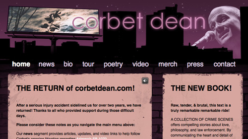 CorbetDean.com homepage